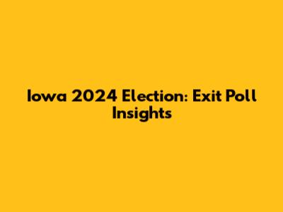 Iowa 2024 Election: Exit Poll Insights