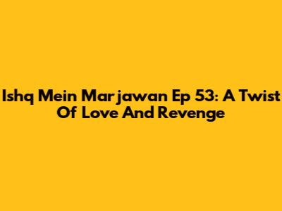 Ishq Mein Marjawan Ep 53: A Twist Of Love And Revenge