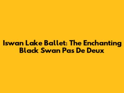 Iswan Lake Ballet: The Enchanting Black Swan Pas De Deux