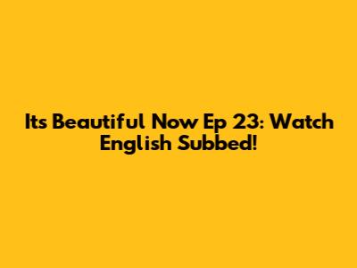 It's Beautiful Now Ep 23: Watch English Subbed!