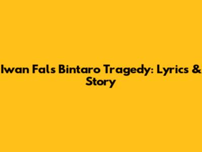 Iwan Fals' Bintaro Tragedy: Lyrics & Story