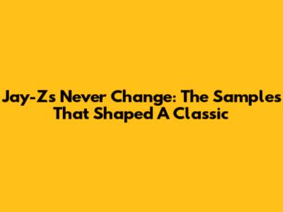 Jay-Z's 'Never Change': The Samples That Shaped A Classic