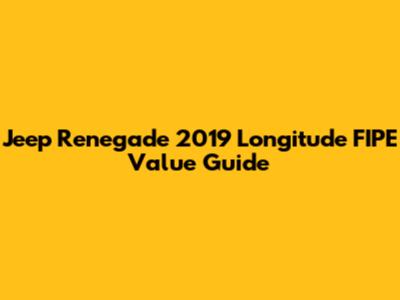 Jeep Renegade 2019 Longitude FIPE Value Guide