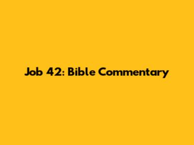 Job 42: Bible Commentary
