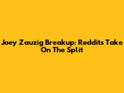 Joey Zauzig Breakup: Reddit's Take On The Split