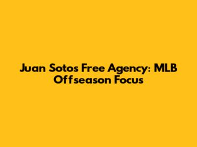 Juan Soto's Free Agency: MLB Offseason Focus