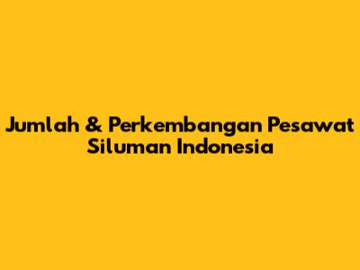 Jumlah & Perkembangan Pesawat Siluman Indonesia