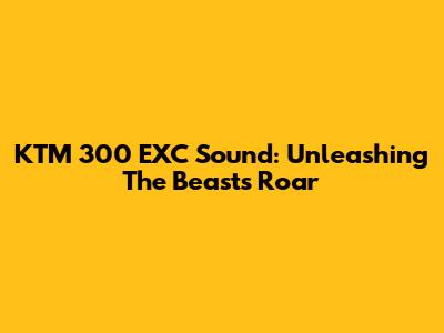 KTM 300 EXC Sound: Unleashing The Beast's Roar