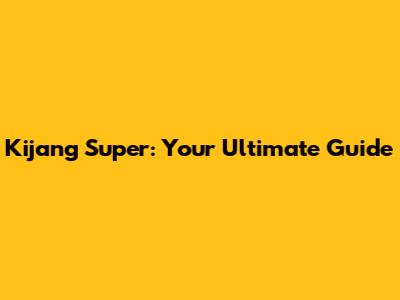 Kijang Super: Your Ultimate Guide