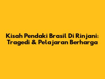 Kisah Pendaki Brasil Di Rinjani: Tragedi & Pelajaran Berharga