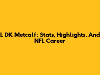 L DK Metcalf: Stats, Highlights, And NFL Career