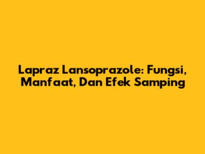 Lapraz Lansoprazole: Fungsi, Manfaat, Dan Efek Samping