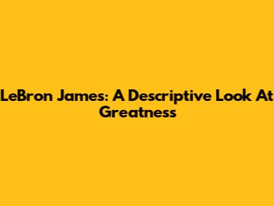 LeBron James: A Descriptive Look At Greatness