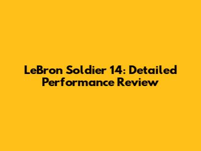 LeBron Soldier 14: Detailed Performance Review