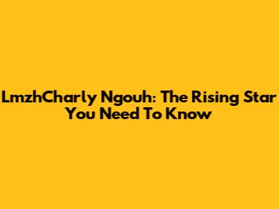 LmzhCharly Ngouh: The Rising Star You Need To Know