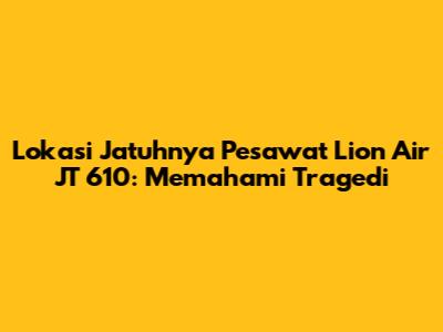 Lokasi Jatuhnya Pesawat Lion Air JT 610: Memahami Tragedi