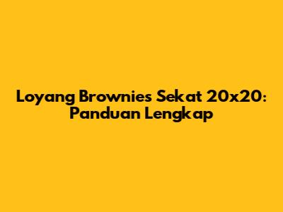 Loyang Brownies Sekat 20x20: Panduan Lengkap