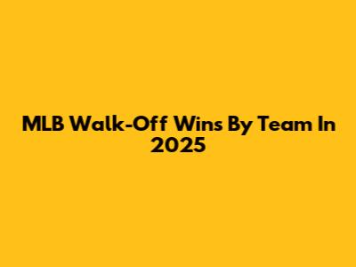 MLB Walk-Off Wins By Team In 2025
