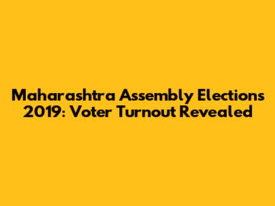 Maharashtra Assembly Elections 2019: Voter Turnout Revealed