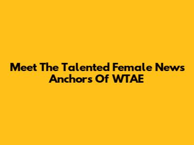 Meet The Talented Female News Anchors Of WTAE