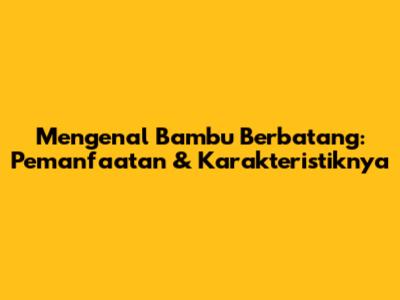 Mengenal Bambu Berbatang: Pemanfaatan & Karakteristiknya