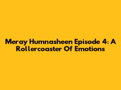Meray Humnasheen Episode 4: A Rollercoaster Of Emotions
