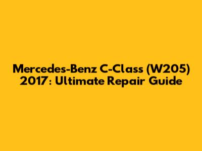 Mercedes-Benz C-Class (W205) 2017: Ultimate Repair Guide