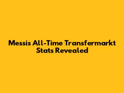 Messi's All-Time Transfermarkt Stats Revealed