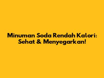 Minuman Soda Rendah Kalori: Sehat & Menyegarkan!