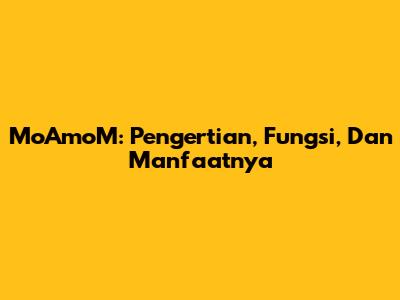 MoAmoM: Pengertian, Fungsi, Dan Manfaatnya