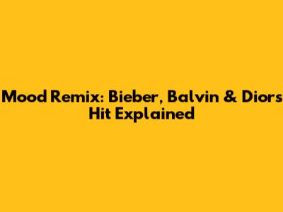 Mood Remix: Bieber, Balvin & Dior's Hit Explained
