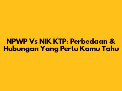 NPWP Vs NIK KTP: Perbedaan & Hubungan Yang Perlu Kamu Tahu