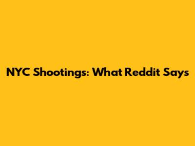 NYC Shootings: What Reddit Says