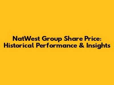 NatWest Group Share Price: Historical Performance & Insights