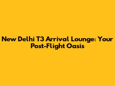 New Delhi T3 Arrival Lounge: Your Post-Flight Oasis