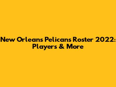 New Orleans Pelicans Roster 2022: Players & More