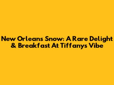 New Orleans Snow: A Rare Delight & Breakfast At Tiffany's Vibe