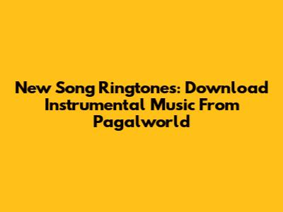 New Song Ringtones: Download Instrumental Music From Pagalworld