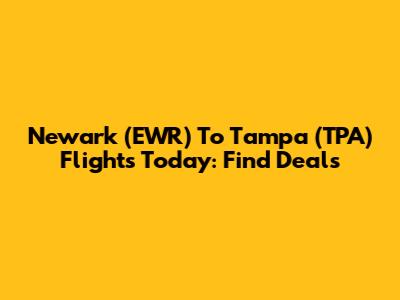 Newark (EWR) To Tampa (TPA) Flights Today: Find Deals