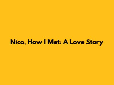 Nico, How I Met: A Love Story