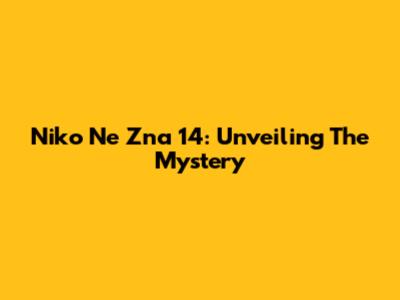 Niko Ne Zna 14: Unveiling The Mystery