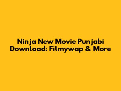 Ninja New Movie Punjabi Download: Filmywap & More
