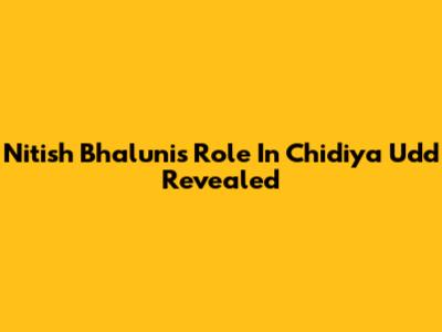 Nitish Bhaluni's Role In Chidiya Udd Revealed