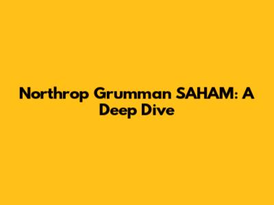 Northrop Grumman SAHAM: A Deep Dive