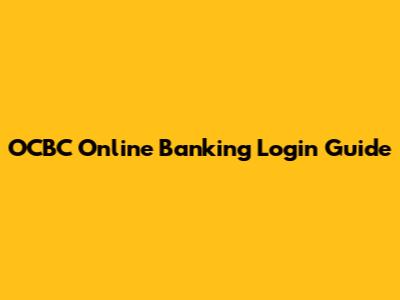 OCBC Online Banking Login Guide