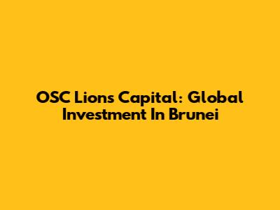 OSC Lions Capital: Global Investment In Brunei