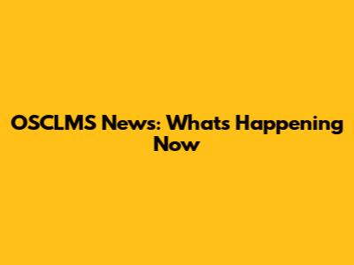 OSCLMS News: What's Happening Now
