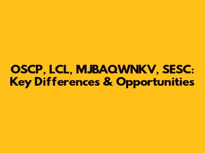OSCP, LCL, MJBAQWNKV, SESC: Key Differences & Opportunities