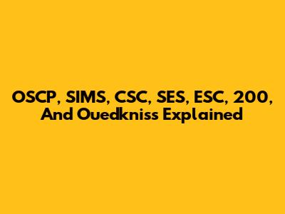 OSCP, SIMS, CSC, SES, ESC, 200, And Ouedkniss Explained