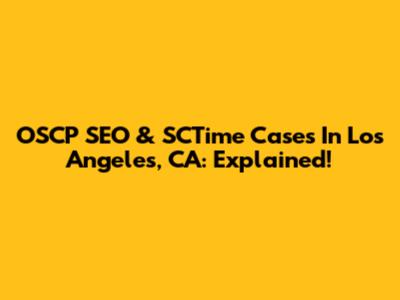 OSCP SEO & SCTime Cases In Los Angeles, CA: Explained!